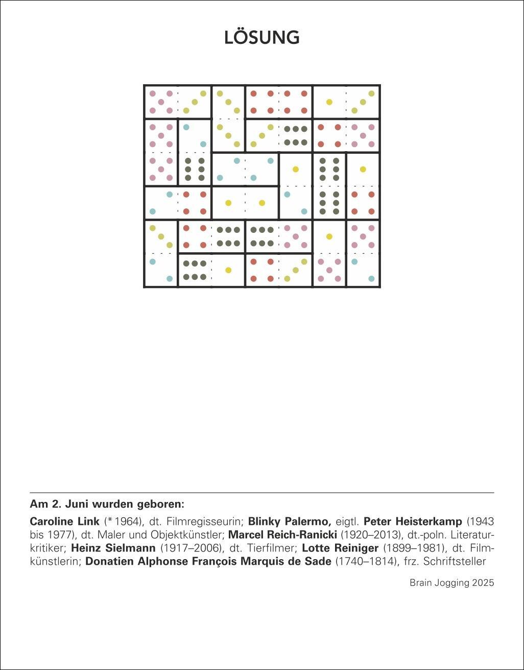 Bild: 9783840033254 | Brain Jogging Tagesabreißkalender 2025 - Gedächtnis, Konzentration,...