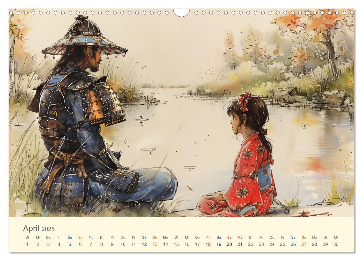 Bild: 9783457129913 | Samurai - whimsical inked style (Wandkalender 2025 DIN A3 quer),...