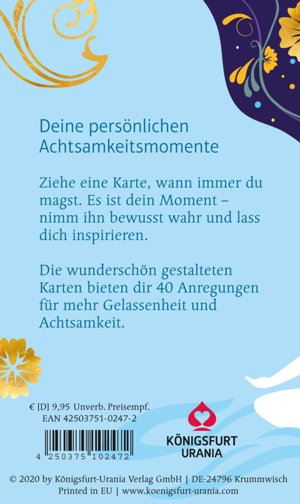 Bild: 4250375102472 | Achtsamkeit, Meditationskarten | Eva-Christiane Wetterer | Box | 40 S.