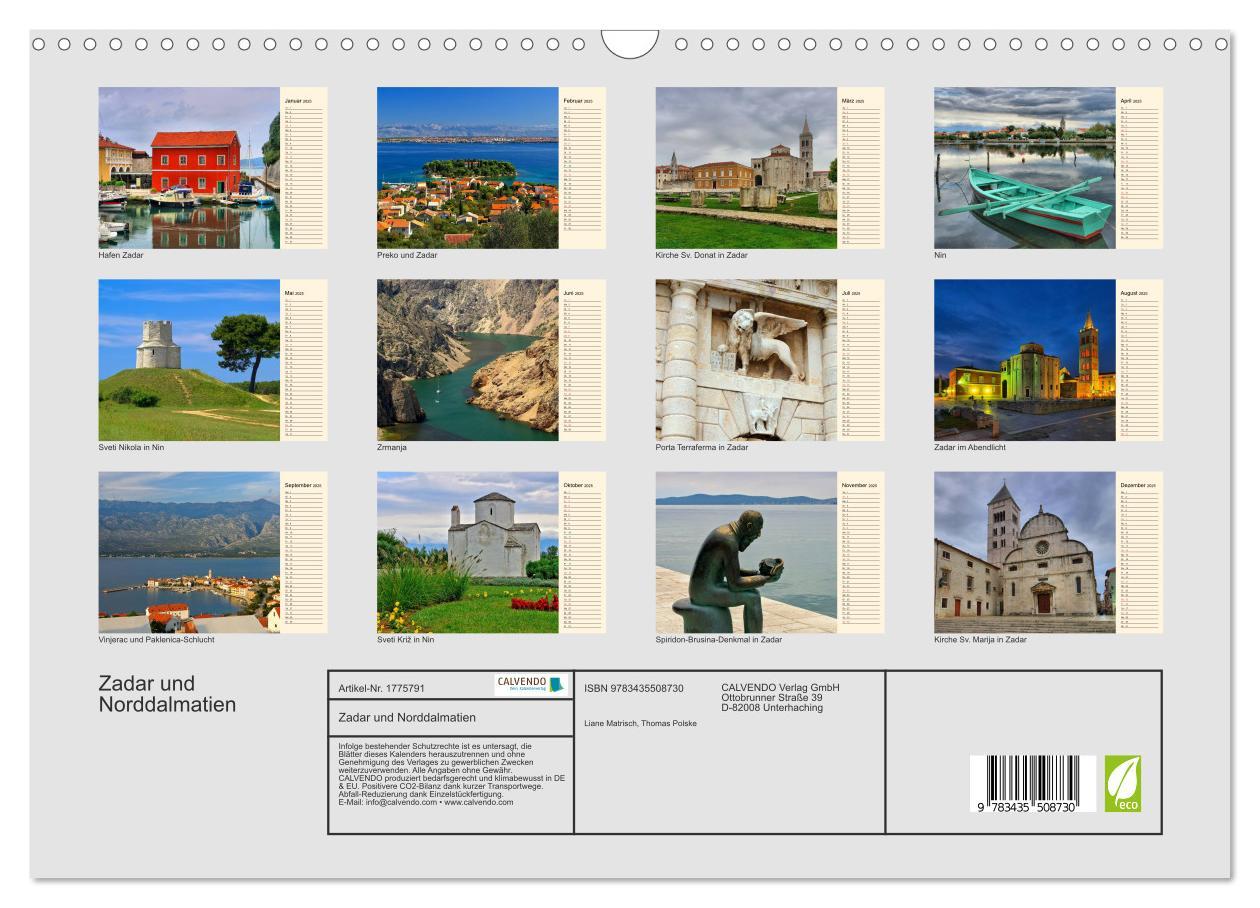 Bild: 9783435508730 | Zadar und Norddalmatien (Wandkalender 2025 DIN A3 quer), CALVENDO...