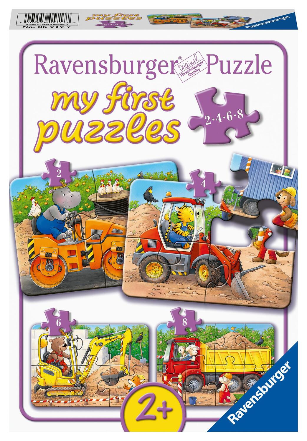 Cover: 4005556057177 | Ravensburger Kinderpuzzle - 05717 Tiere auf der Baustelle - 2,4,6,8...