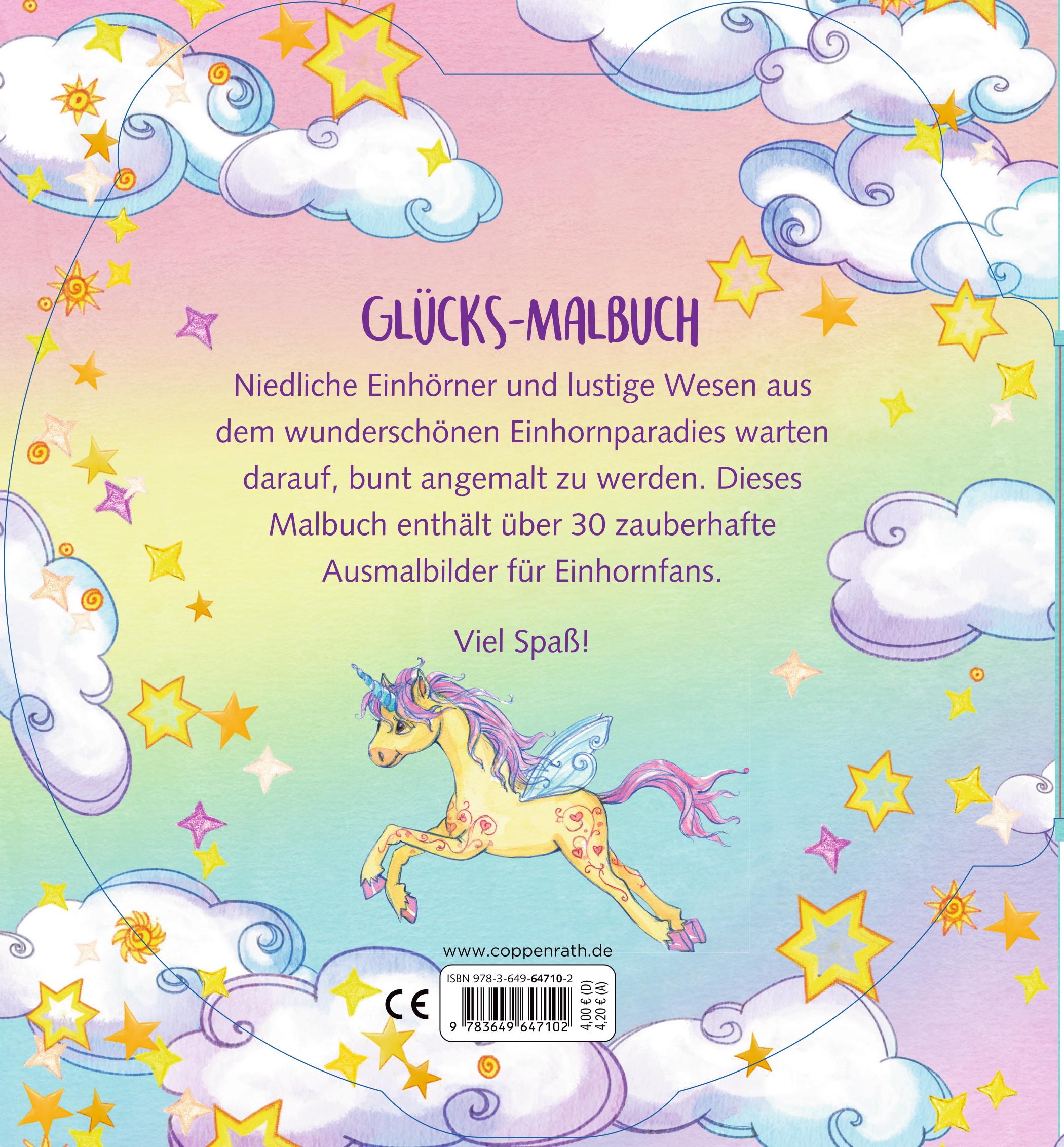 Rückseite: 9783649647102 | Glücks-Malbuch (Einhorn-Paradies) | Monika Finsterbusch | Taschenbuch