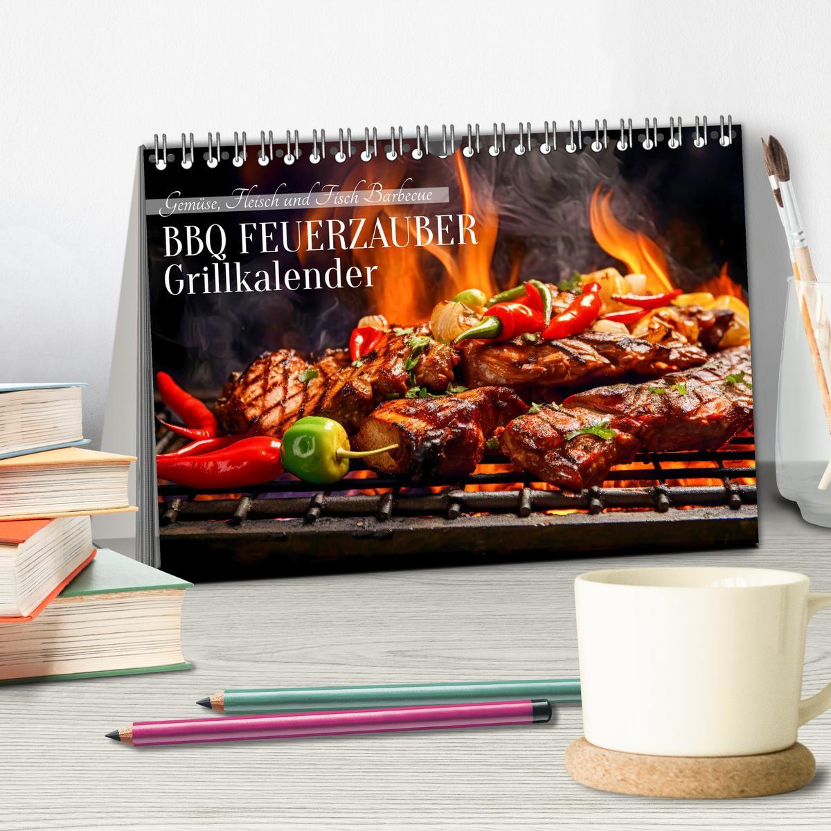 Bild: 9783383867668 | BBQ Feuerzauber - Grillkalender (Tischkalender 2025 DIN A5 quer),...