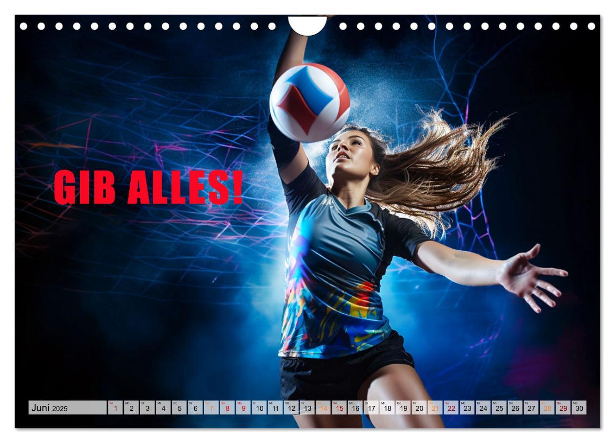 Bild: 9783383845765 | Volleyball und Motivation (Wandkalender 2025 DIN A4 quer), CALVENDO...