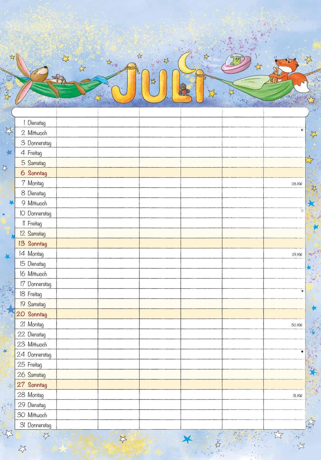 Bild: 4251732341046 | Familienplaner Cartoon 2025 - Bildkalender 23,7x34 cm - 6 Spalten -...