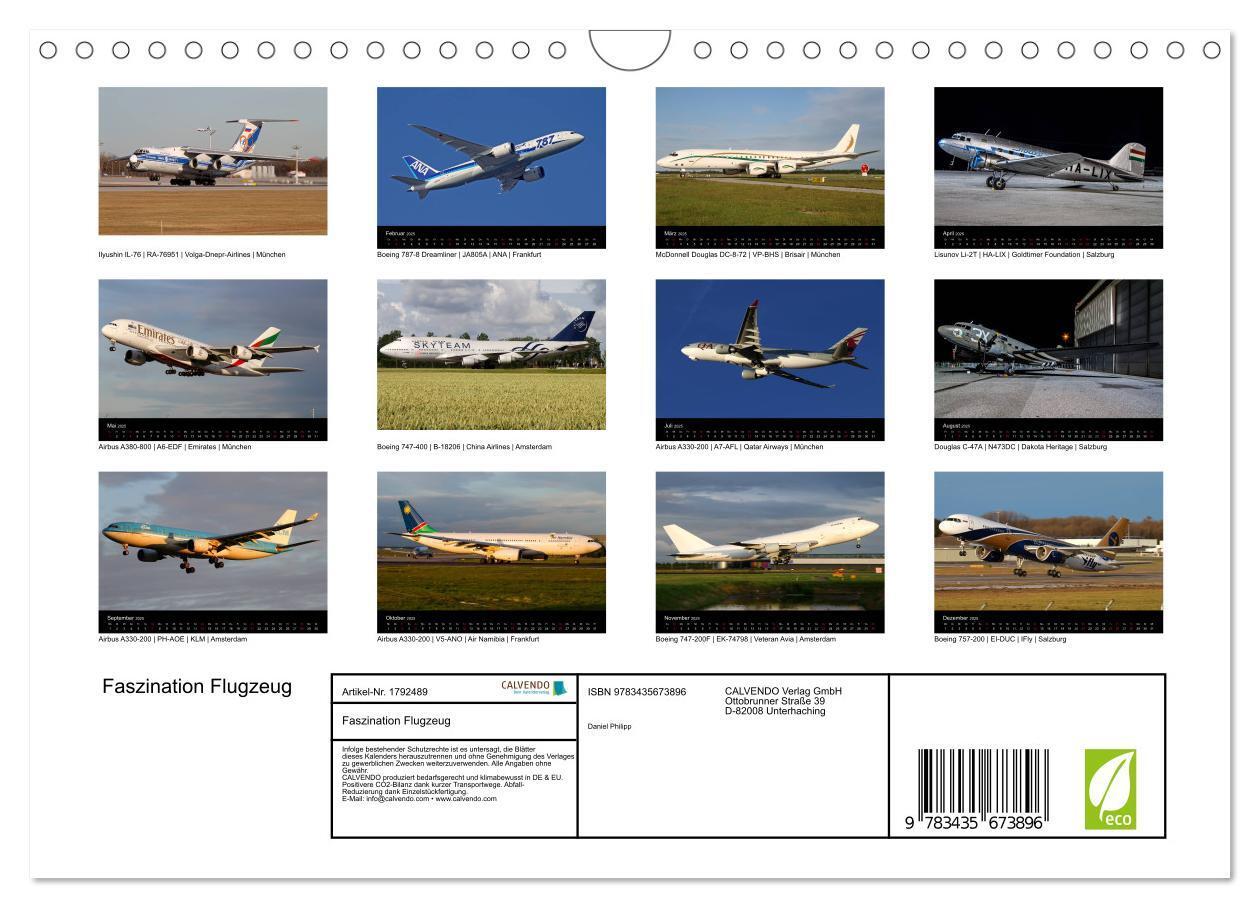 Bild: 9783435673896 | Faszination Flugzeug (Wandkalender 2025 DIN A4 quer), CALVENDO...