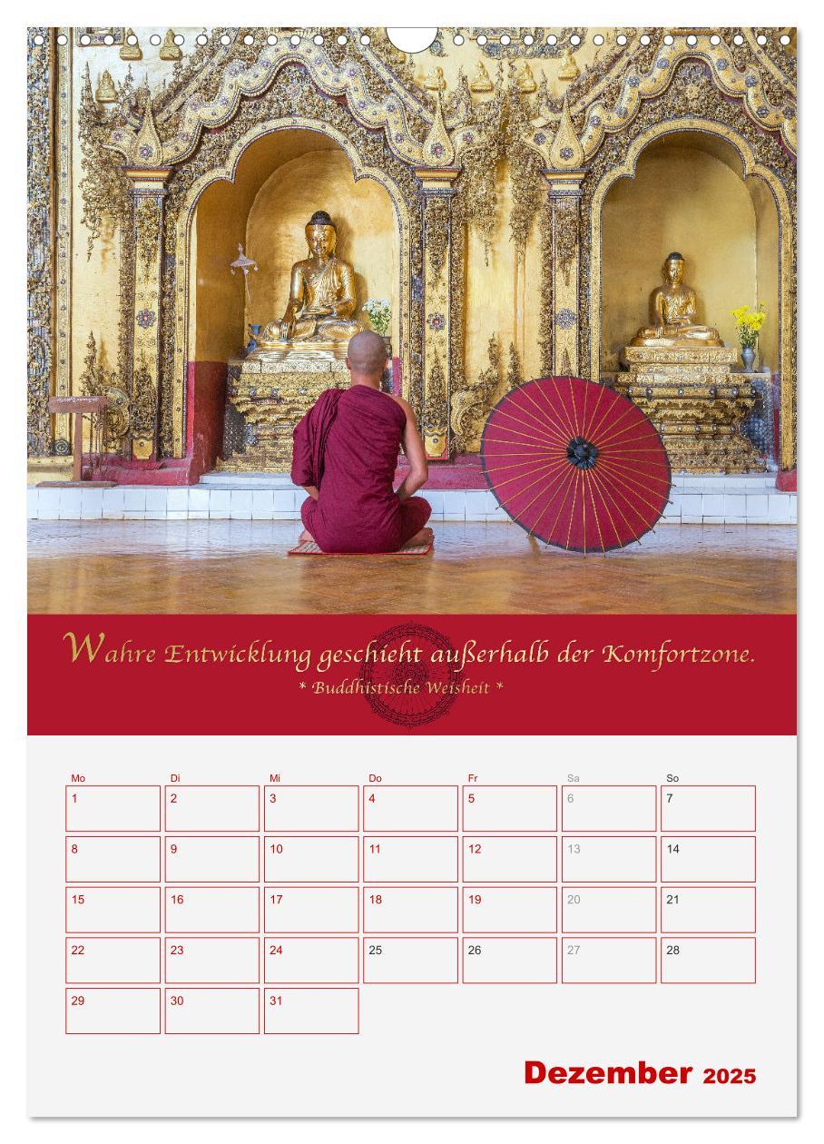 Bild: 9783435927395 | Buddhistische Weisheiten - DER ROTE SCHIRM (Wandkalender 2025 DIN...