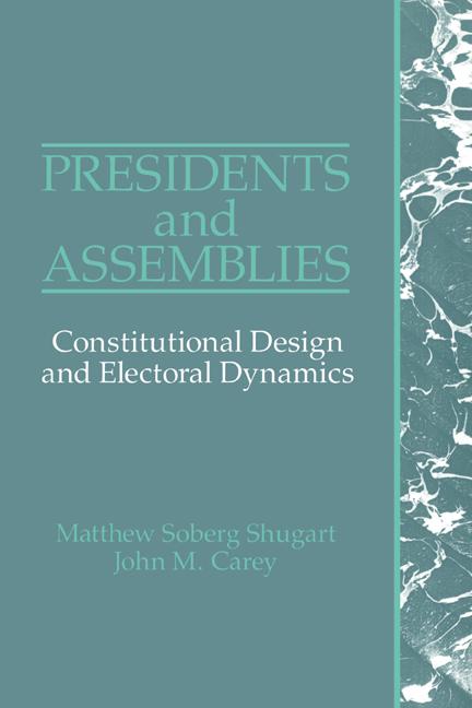 Cover: 9780521429900 | Presidents and Assemblies | Matthew Soberg Shugart (u. a.) | Buch