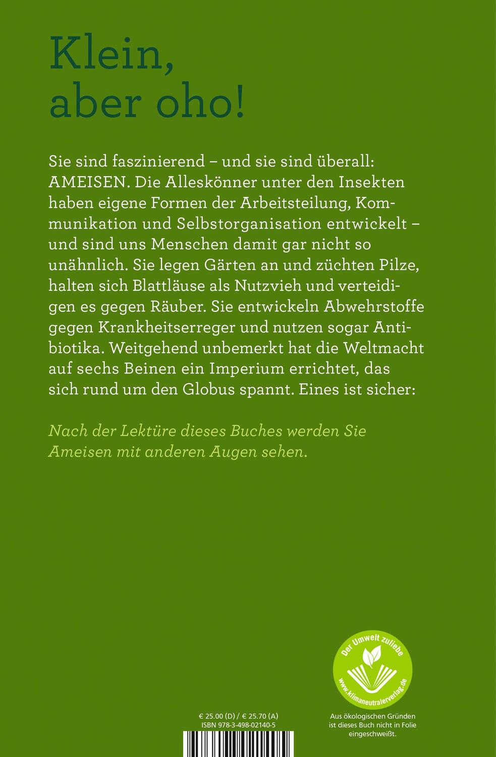 Rückseite: 9783498021405 | Weltmacht auf sechs Beinen | Das verborgene Leben der Ameisen | Buch