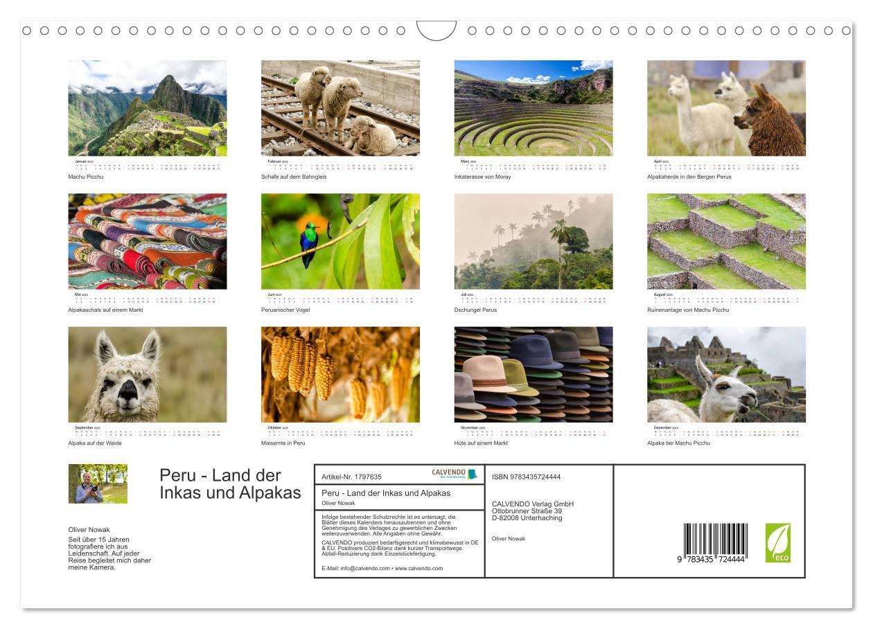 Bild: 9783435724444 | Peru - Land der Inkas und Alpakas (Wandkalender 2025 DIN A3 quer),...