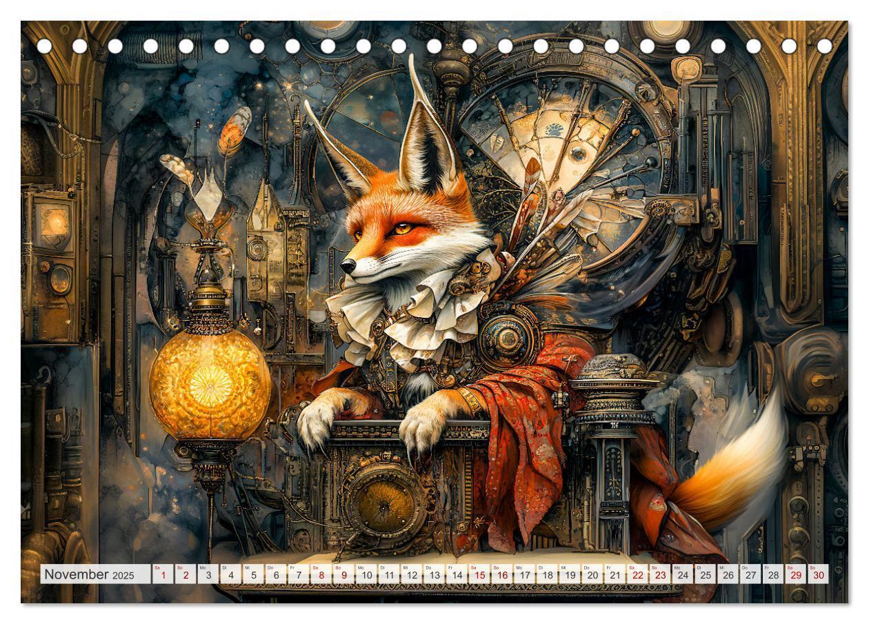 Bild: 9783457217924 | Magische Wesen im Zauberland - Fantasie-Tiere im Steampunk-Kalender...