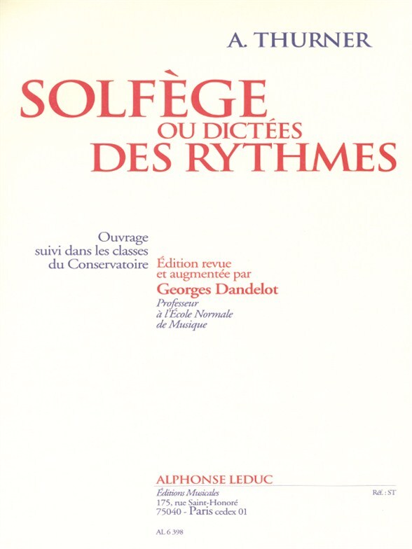 Cover: 9790046063985 | Solfege ou dictées des rhythmes vol.1 | Thurner | Buch