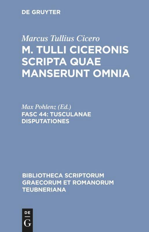 Cover: 9783598712203 | Tusculanae disputationes | Max Pohlenz | Taschenbuch | Latein