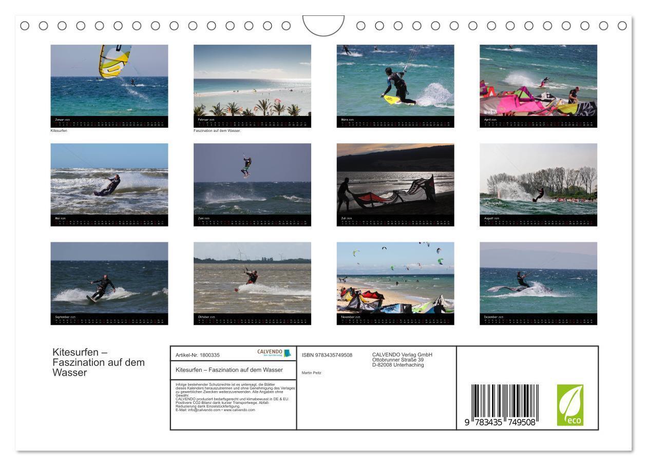 Bild: 9783435749508 | Kitesurfen ¿ Faszination auf dem Wasser (Wandkalender 2025 DIN A4...