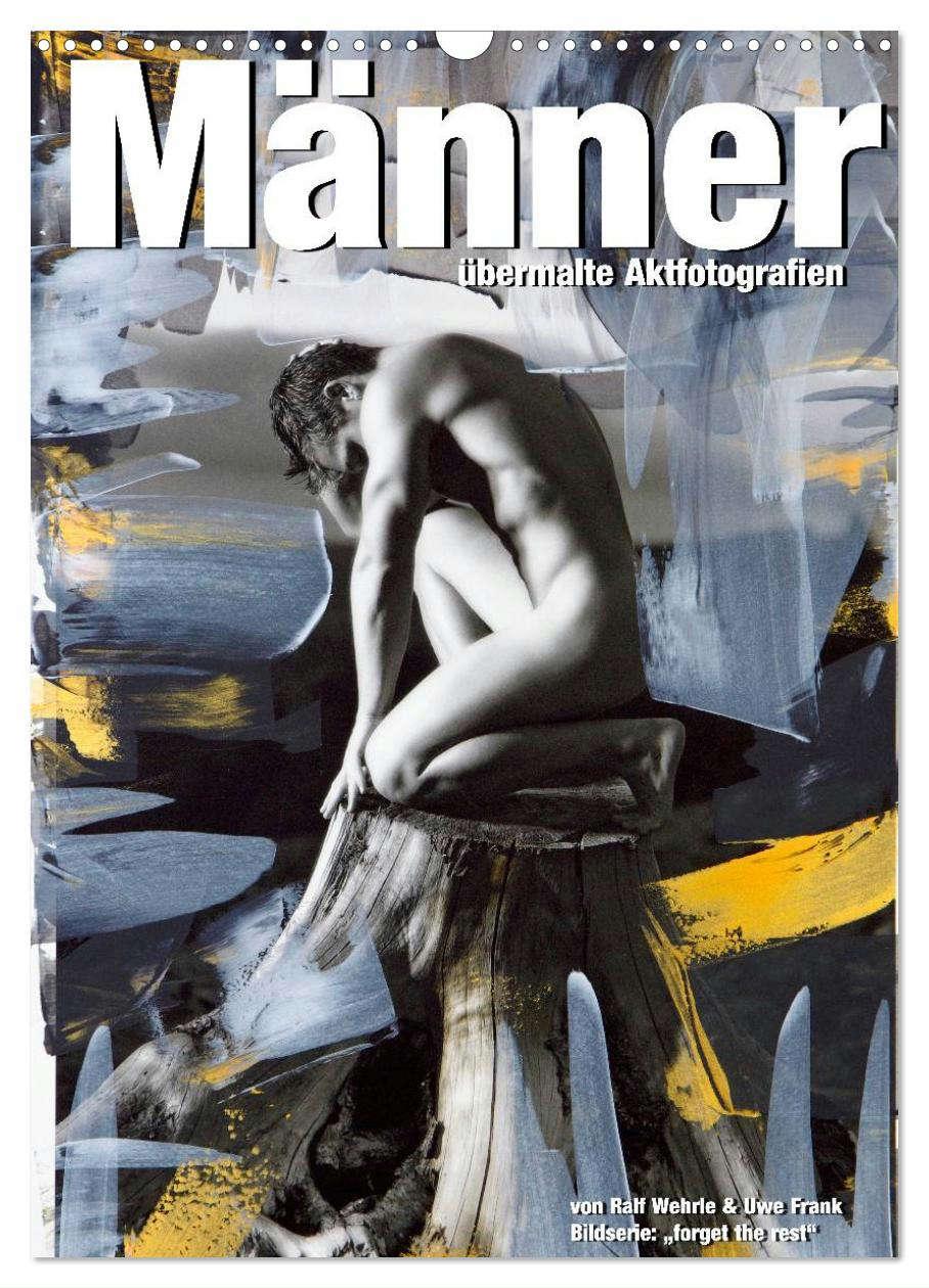 Cover: 9783457034828 | Männer - übermalte Aktfotografien (Wandkalender 2025 DIN A3 hoch),...