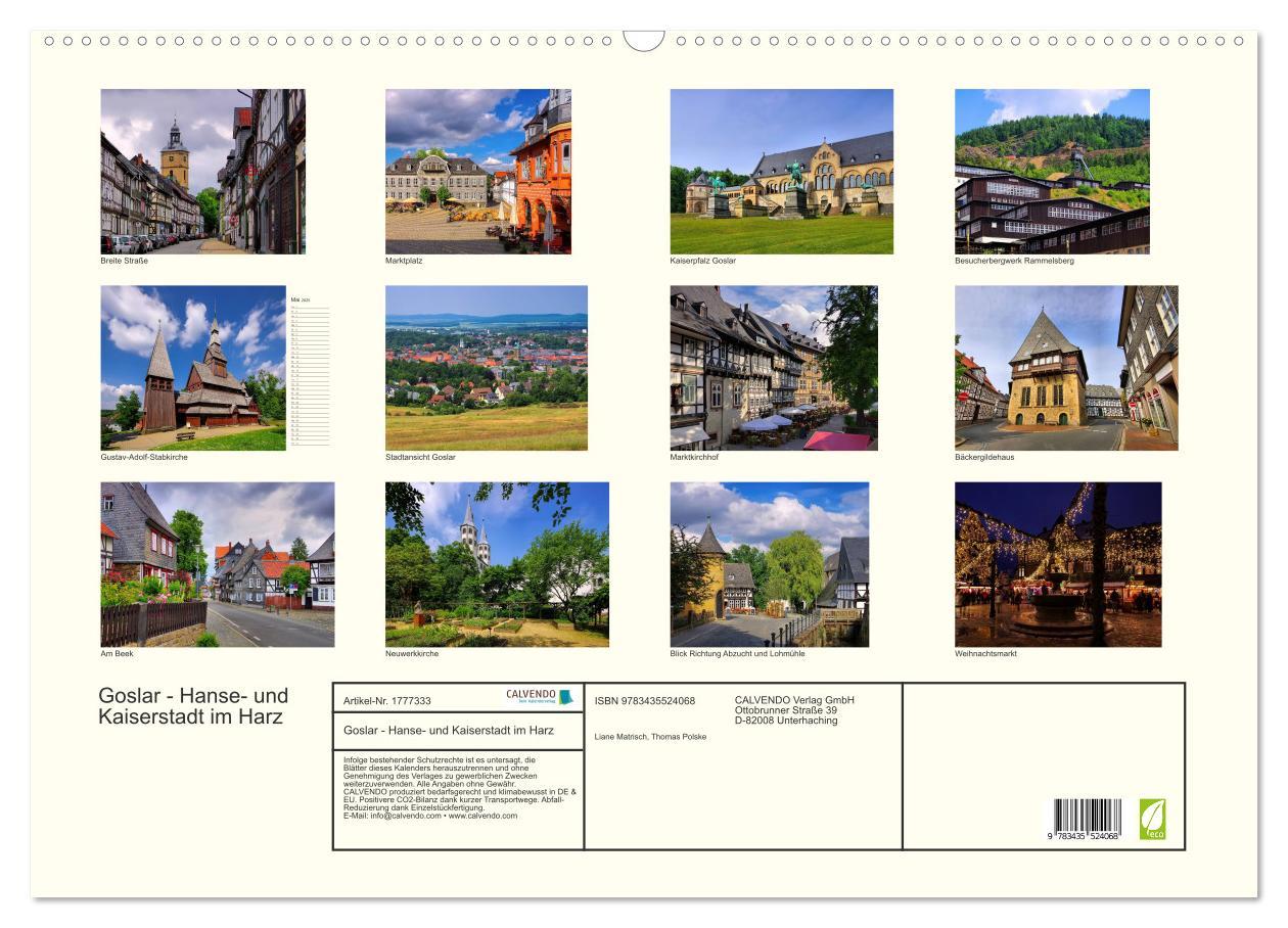 Bild: 9783435524068 | Goslar - Hanse- und Kaiserstadt im Harz (Wandkalender 2025 DIN A2...