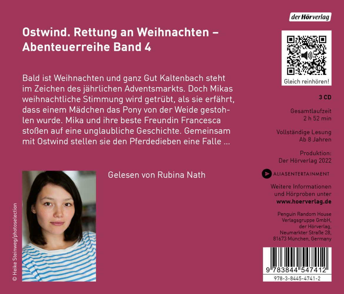 Bild: 9783844547412 | Ostwind - Rettung an Weihnachten, 3 Audio-CD | Rosa Schwarz | Audio-CD