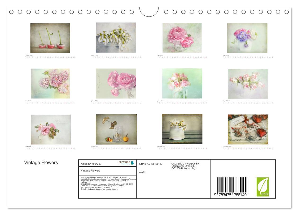 Bild: 9783435788149 | Vintage Flowers (Wandkalender 2025 DIN A4 quer), CALVENDO...