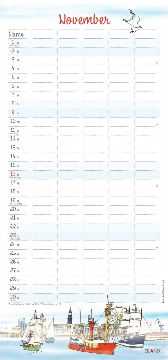 Bild: 9783964023421 | Der Hamburger Familienplaner 2025 - Margret Bernard | Kalender | 13 S.