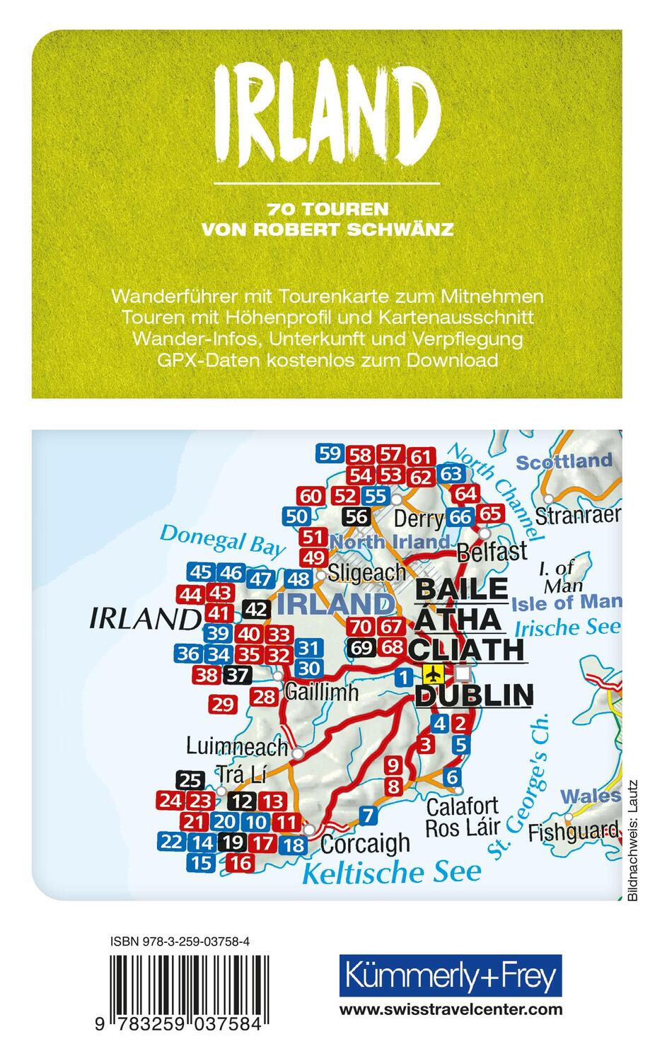 Rückseite: 9783259037584 | Irland Wanderführer | Mit 70 Touren und Outdoor App | Robert Schwänz