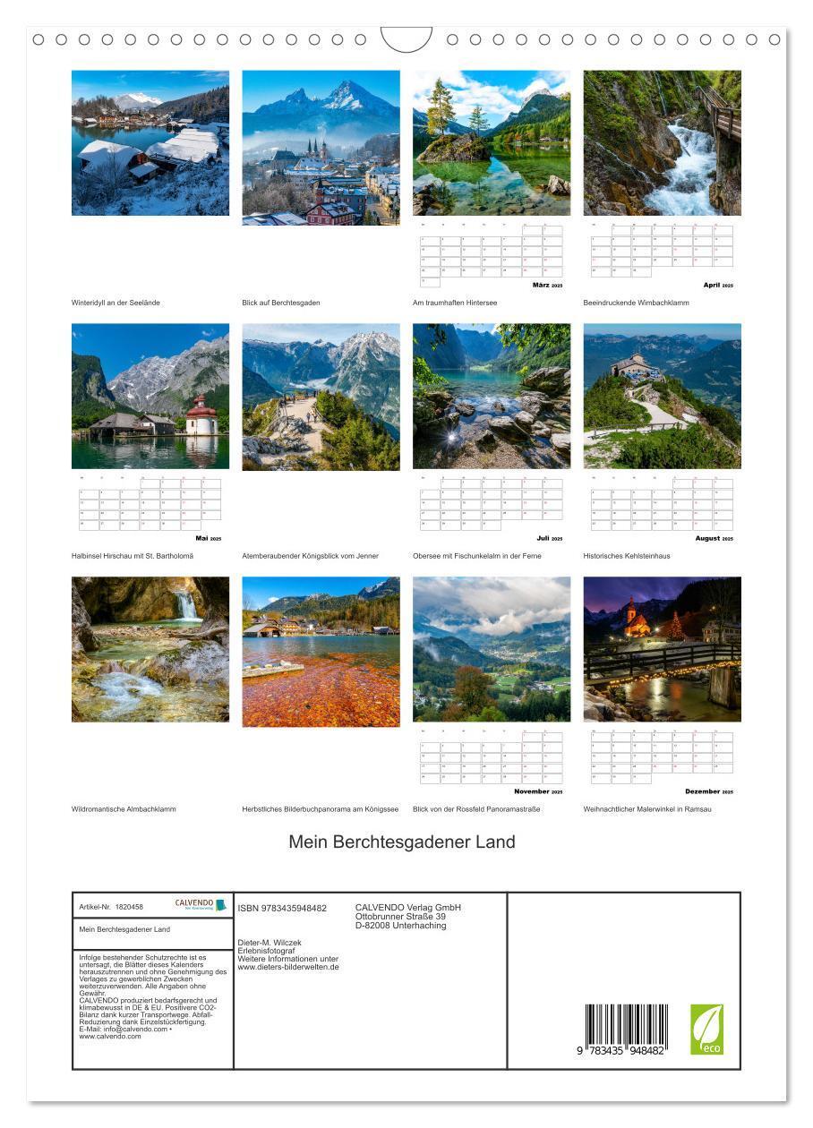 Bild: 9783435948482 | Mein Berchtesgadener Land (Wandkalender 2025 DIN A3 hoch), CALVENDO...