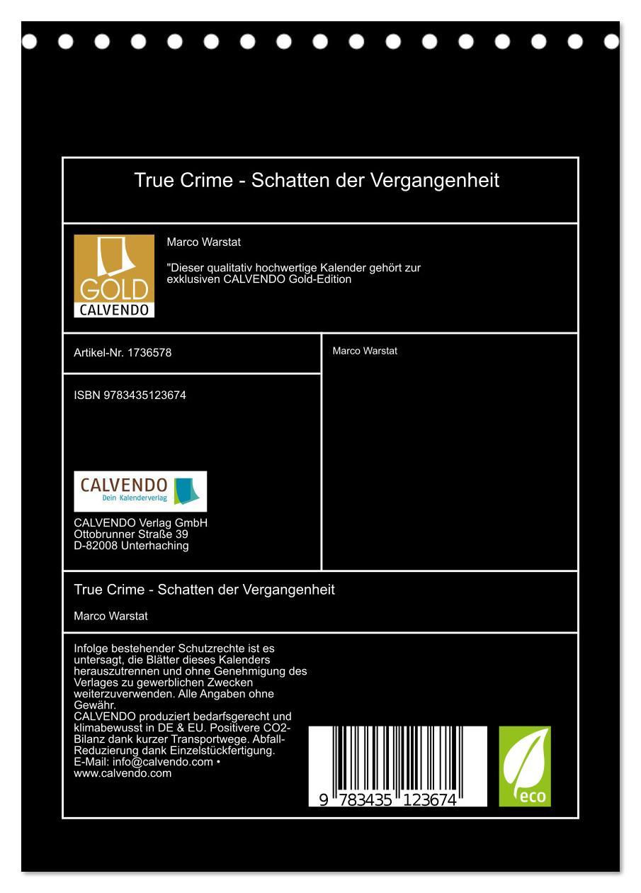 Bild: 9783435123674 | True Crime - Schatten der Vergangenheit (Tischkalender 2025 DIN A5...