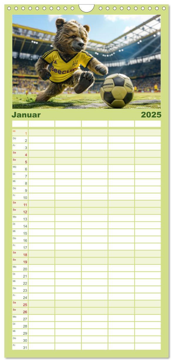 Bild: 9783457194706 | Familienplaner 2025 - Der tierisch lustige Fußballkalender mit 5...