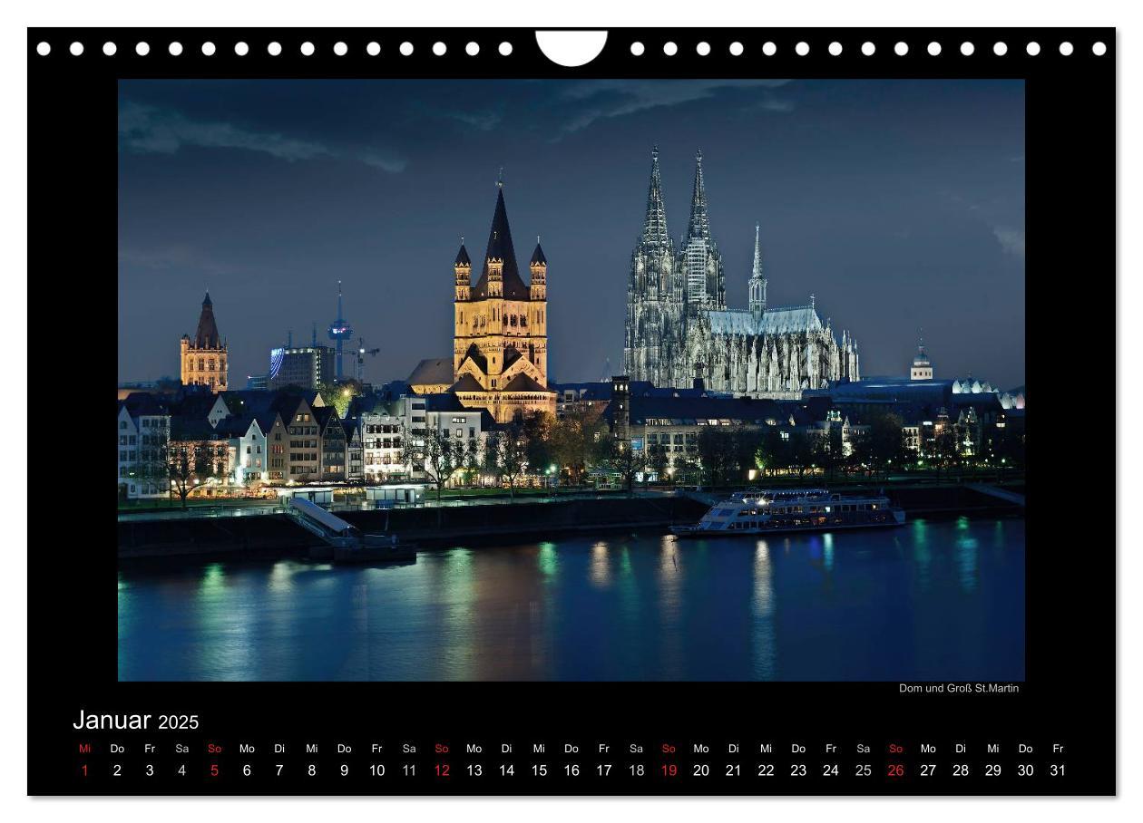 Bild: 9783435782406 | Köln ¿ Nachts 2025 (Wandkalender 2025 DIN A4 quer), CALVENDO...