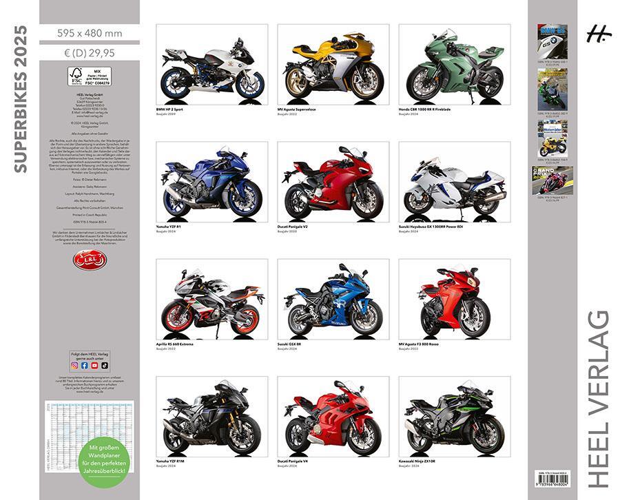 Bild: 9783966648004 | Superbikes Kalender 2025 | Dieter Rebmann | Kalender | 14 S. | Deutsch