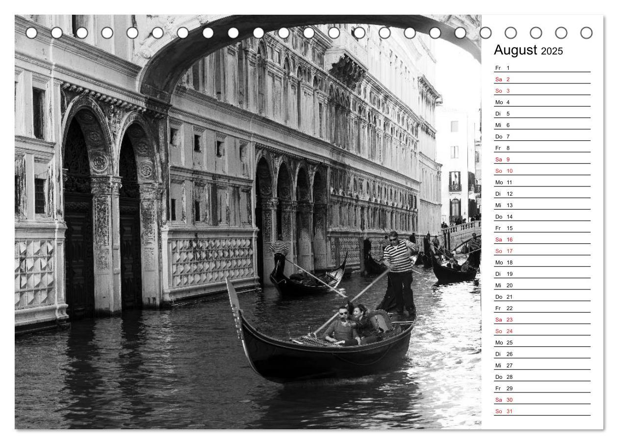 Bild: 9783435531622 | Venedig schwarz-weiß (Tischkalender 2025 DIN A5 quer), CALVENDO...