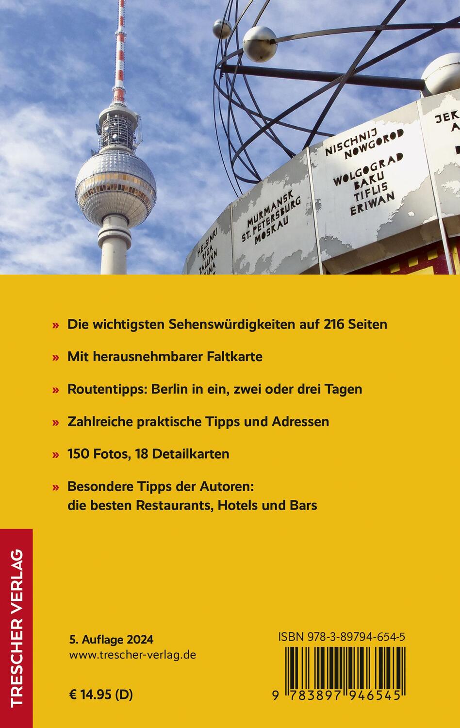 Rückseite: 9783897946545 | TRESCHER Reiseführer Berlin Kurztrip | Susanne Kilimann (u. a.) | Buch