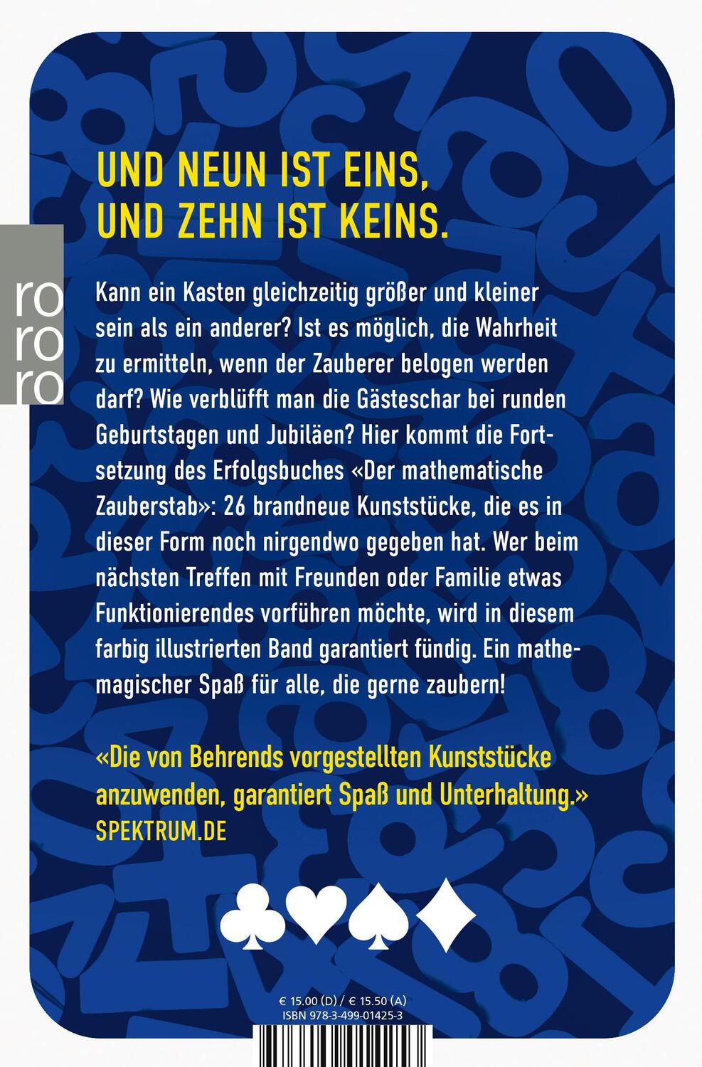 Rückseite: 9783499014253 | Der große mathematische Zauberstab | Ehrhard Behrends | Taschenbuch