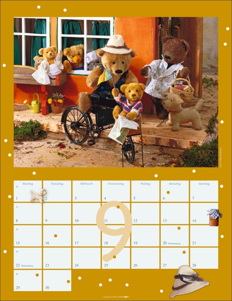 Bild: 9783839900512 | Teddybären Kalender 2025 | Gisela Hofmann (u. a.) | Kalender | 14 S.