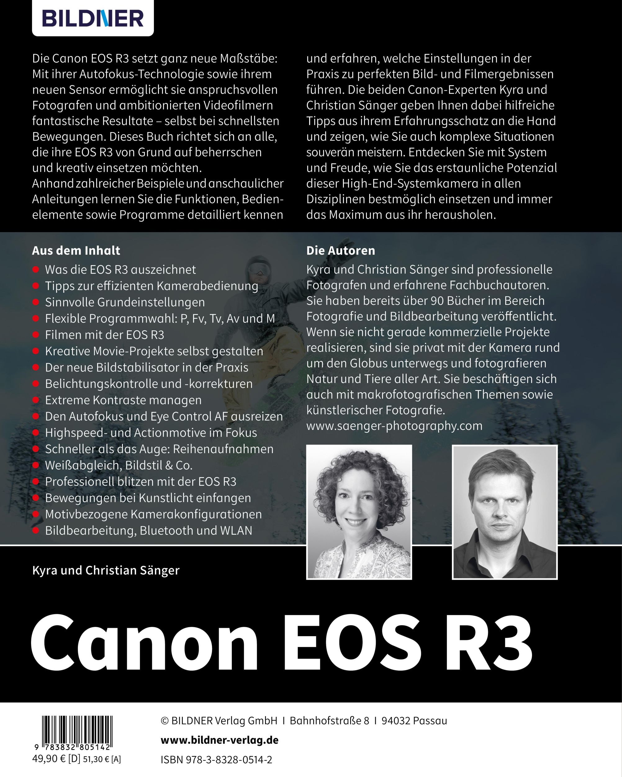 Rückseite: 9783832805142 | Canon EOS R3 | Kyra Sänger (u. a.) | Buch | 424 S. | Deutsch | 2022