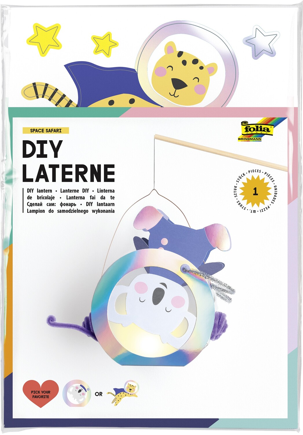 Cover: 4001868130515 | Folia Laternen-Bastelset Space Animals | 94205 | 2023 | Folia