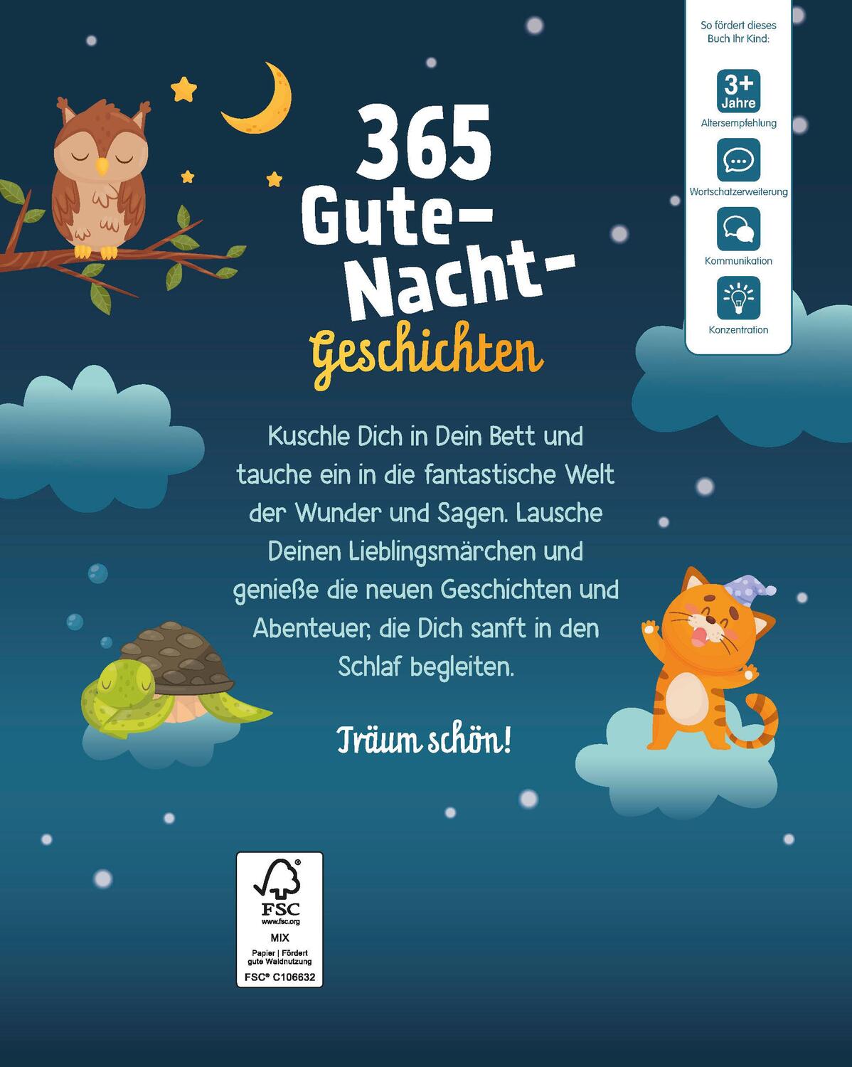 Rückseite: 9783849944421 | 365 Gute-Nacht-Geschichten. Vorlesebuch für Kinder ab 3 Jahren | Buch