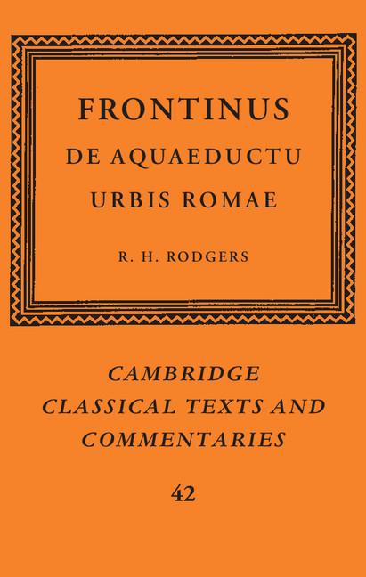 Cover: 9780521101189 | Frontinus | de Aquaeductu Urbis Romae | Frontinus (u. a.) | Buch