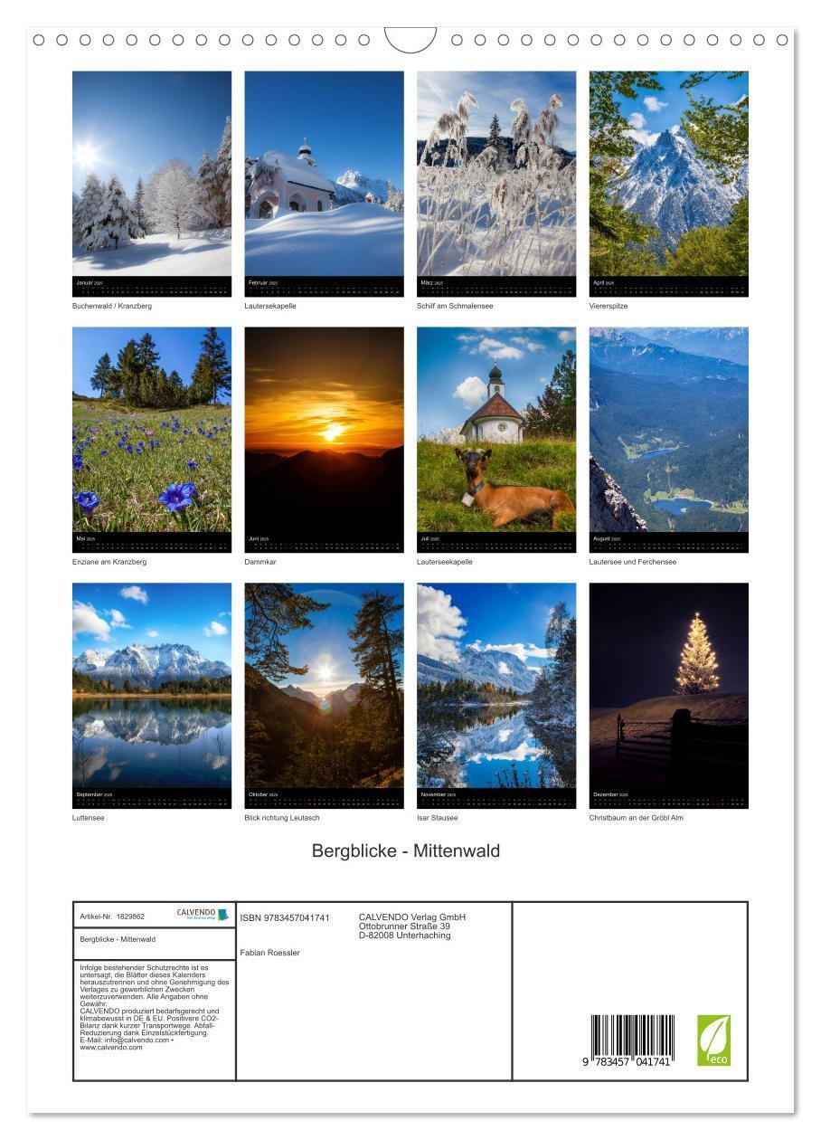 Bild: 9783457041741 | Bergblicke - Mittenwald (Wandkalender 2025 DIN A3 hoch), CALVENDO...