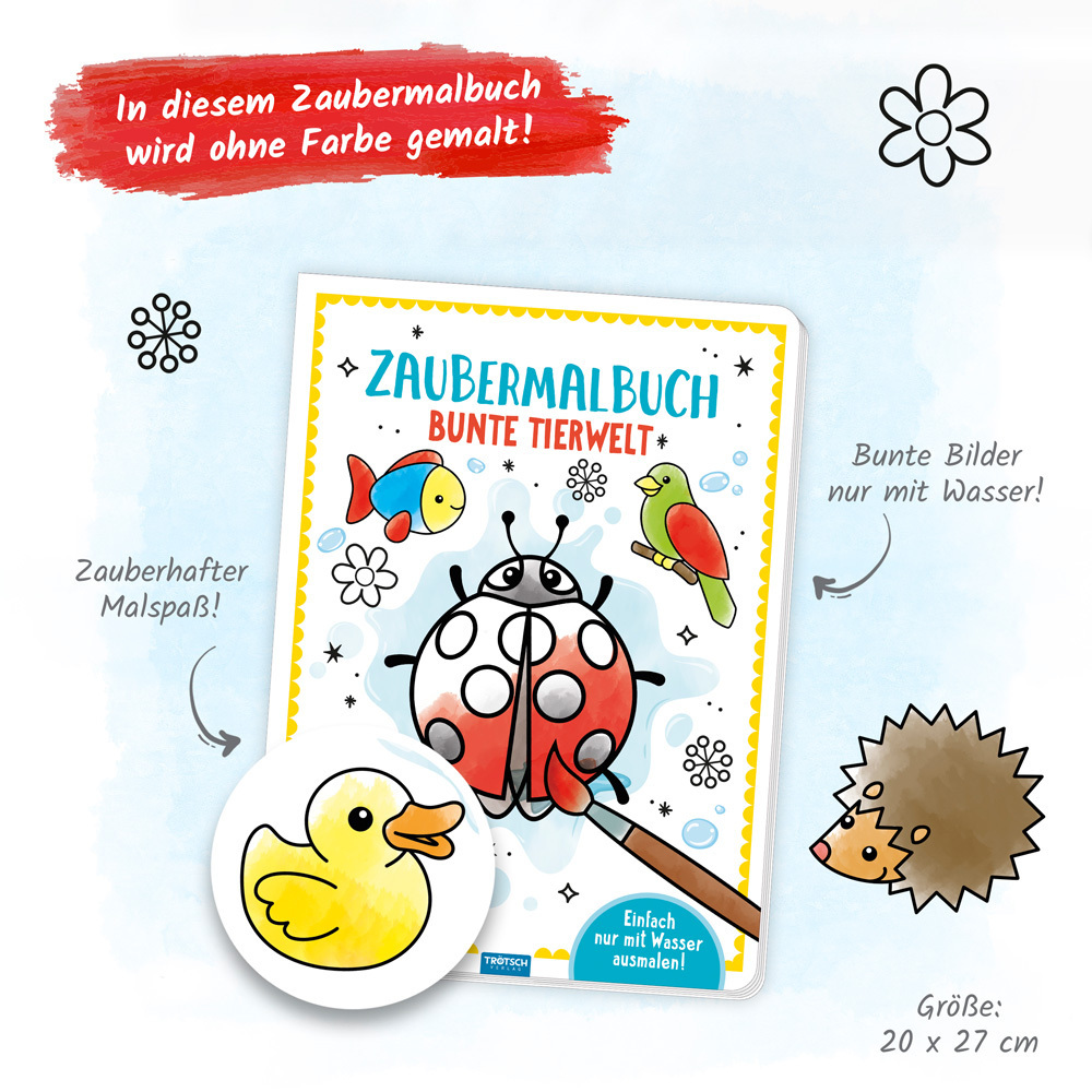 Bild: 9783965528116 | Trötsch Malbuch Zaubermalbuch Bunte Tierwelt | Malbuch Ausmalbuch