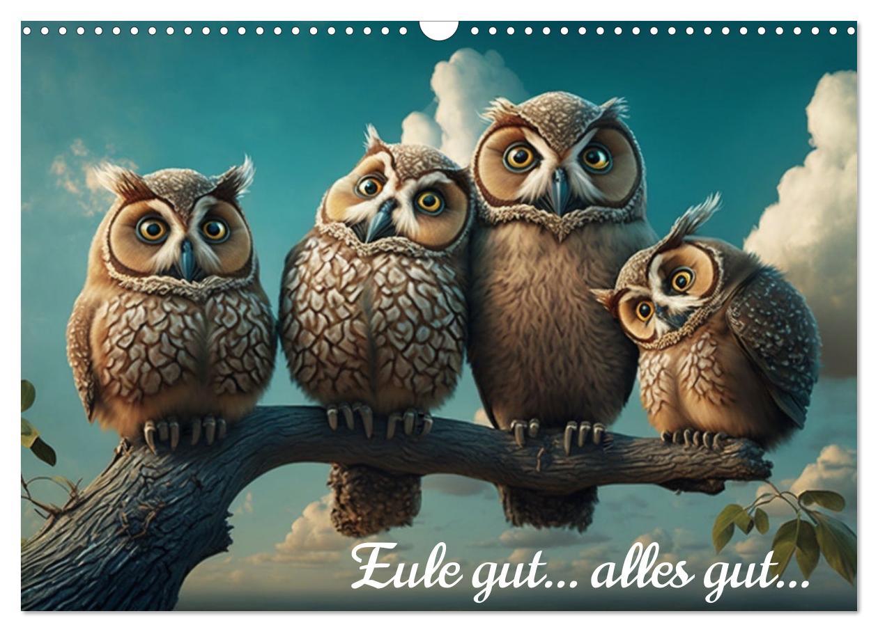 Cover: 9783383916410 | Eule gut... alles gut! (Wandkalender 2025 DIN A3 quer), CALVENDO...