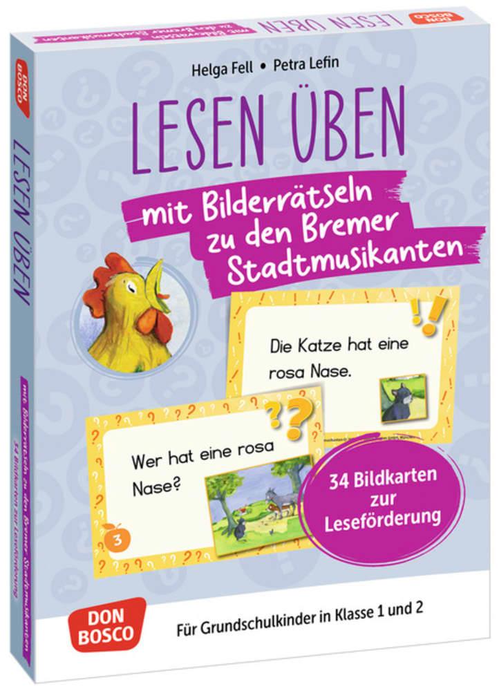 Cover: 4260694922224 | Lesen üben mit Bilderrätseln zu den Bremer Stadtmusikanten. 34...