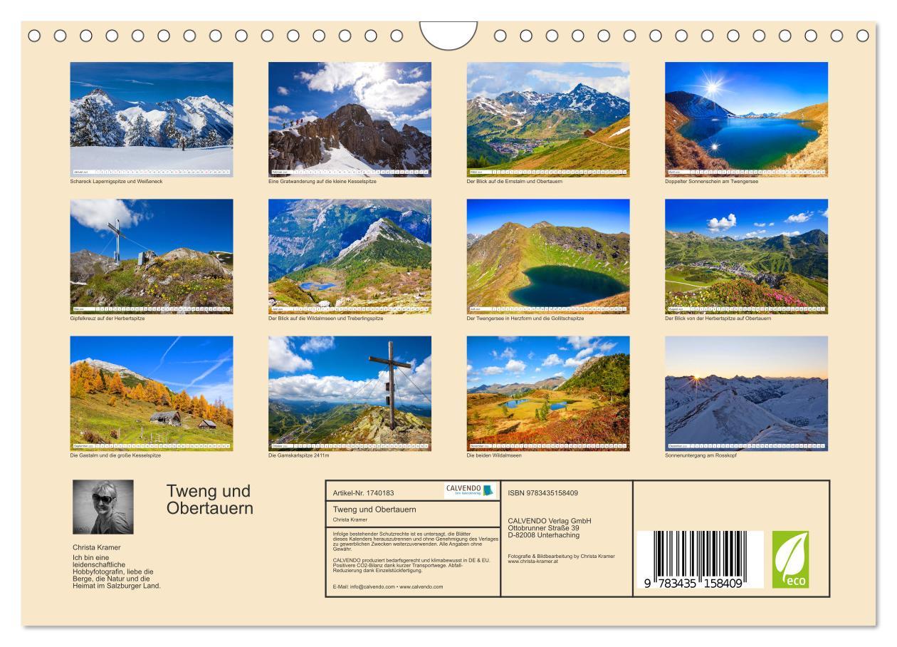 Bild: 9783435158409 | Tweng und Obertauern (Wandkalender 2025 DIN A4 quer), CALVENDO...