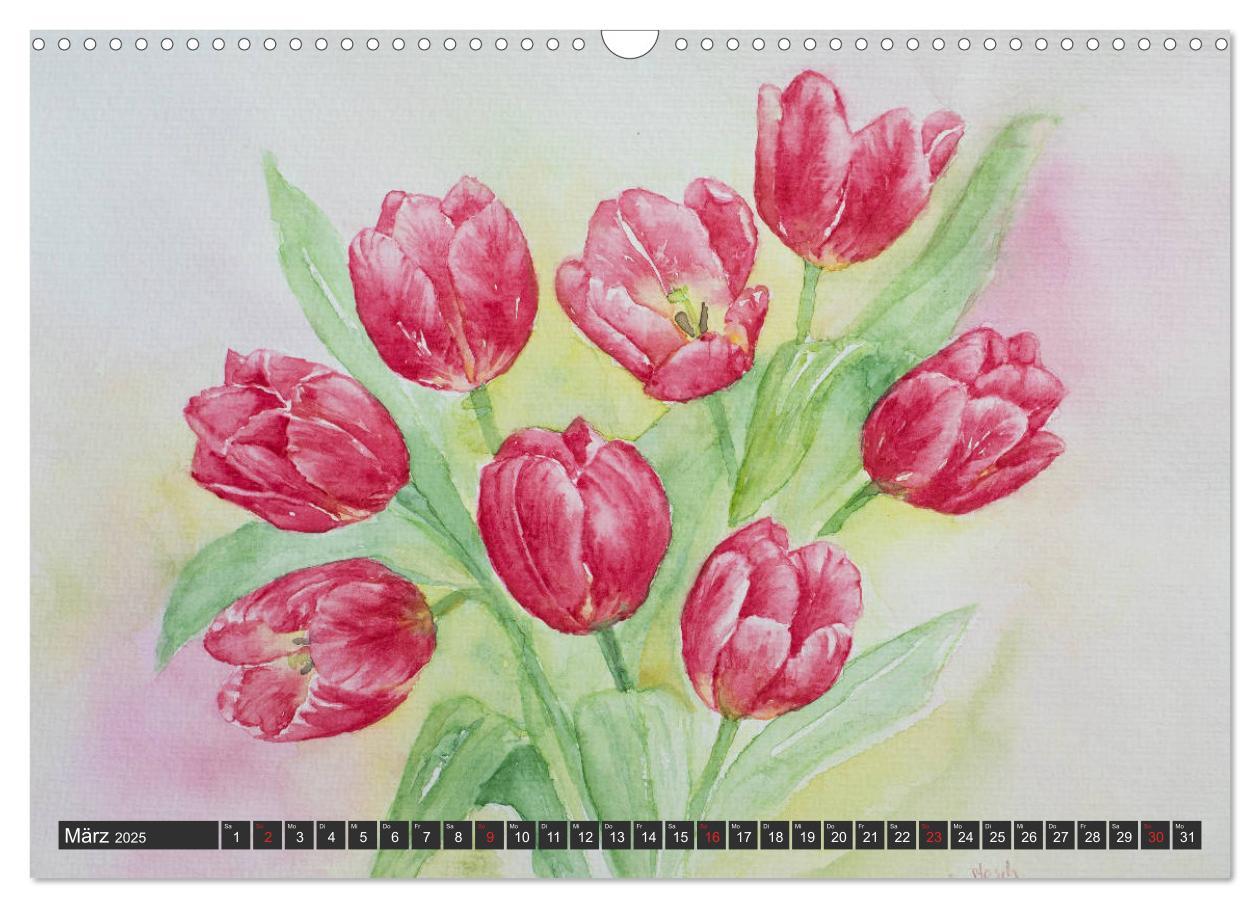 Bild: 9783435312368 | Blumenbilder in Aquarell (Wandkalender 2025 DIN A3 quer), CALVENDO...