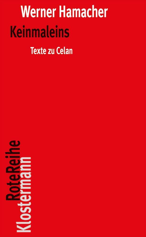 Cover: 9783465043768 | Keinmaleins | Texte zu Celan | Werner Hamacher | Taschenbuch | 256 S.