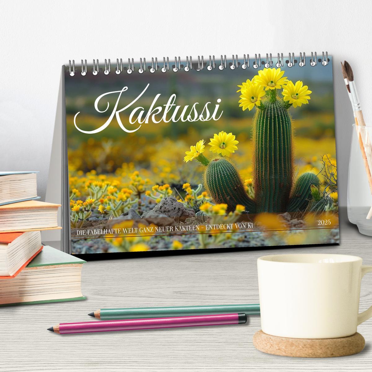 Bild: 9783383801402 | Kaktussi (Tischkalender 2025 DIN A5 quer), CALVENDO Monatskalender