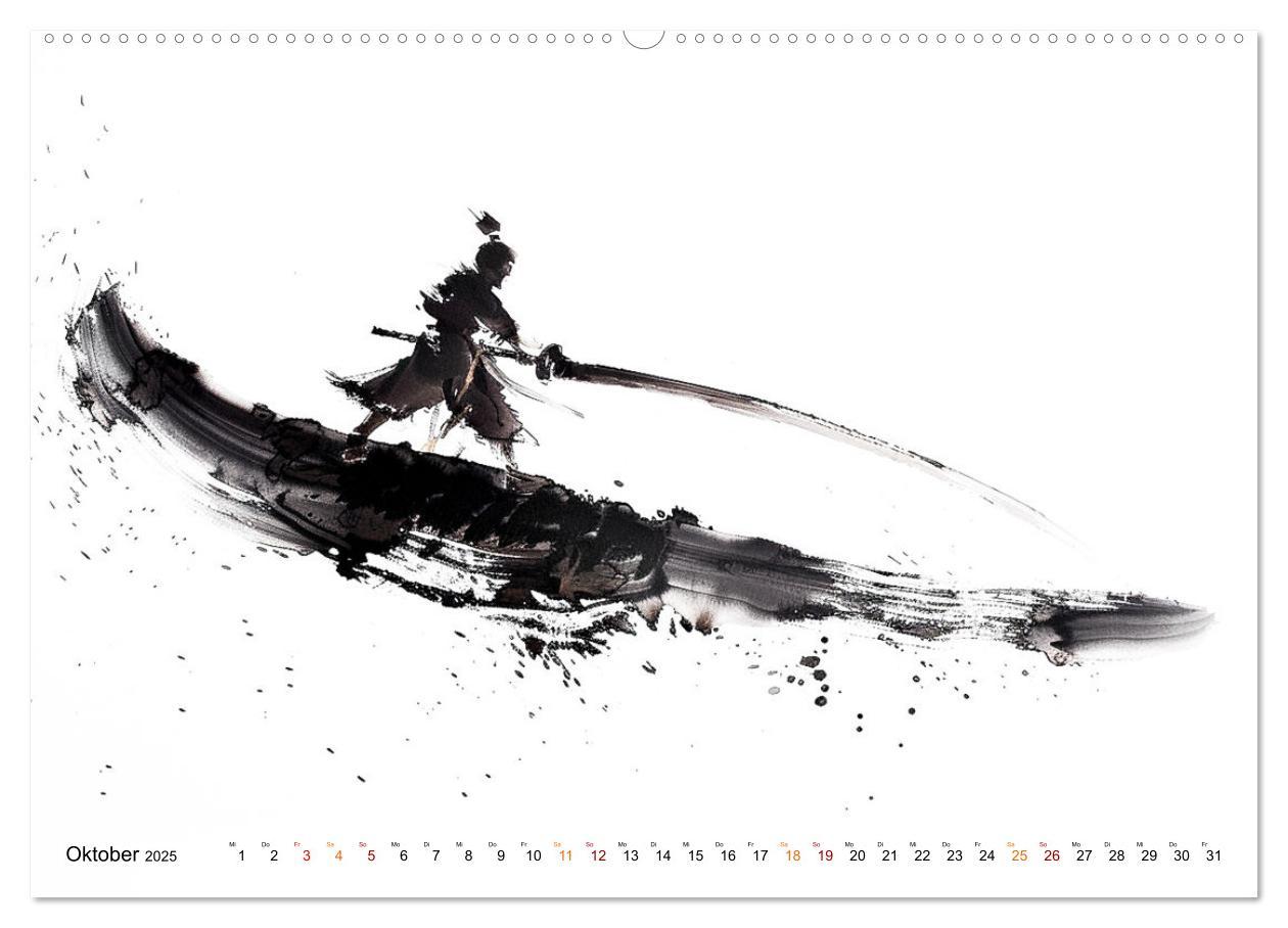 Bild: 9783383802089 | Samurai Illustrationen (Wandkalender 2025 DIN A2 quer), CALVENDO...