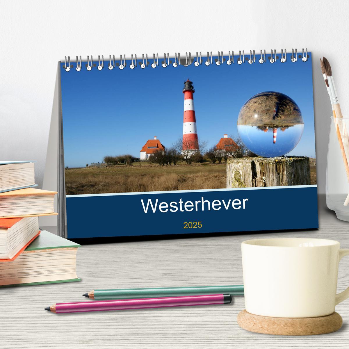 Bild: 9783435453474 | Westerhever (Tischkalender 2025 DIN A5 quer), CALVENDO Monatskalender