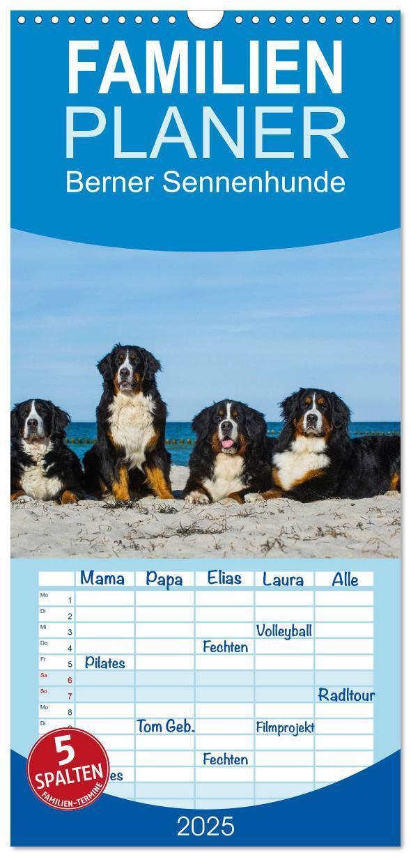 Cover: 9783457126592 | Familienplaner 2025 - Berner Sennenhund 2025 mit 5 Spalten...