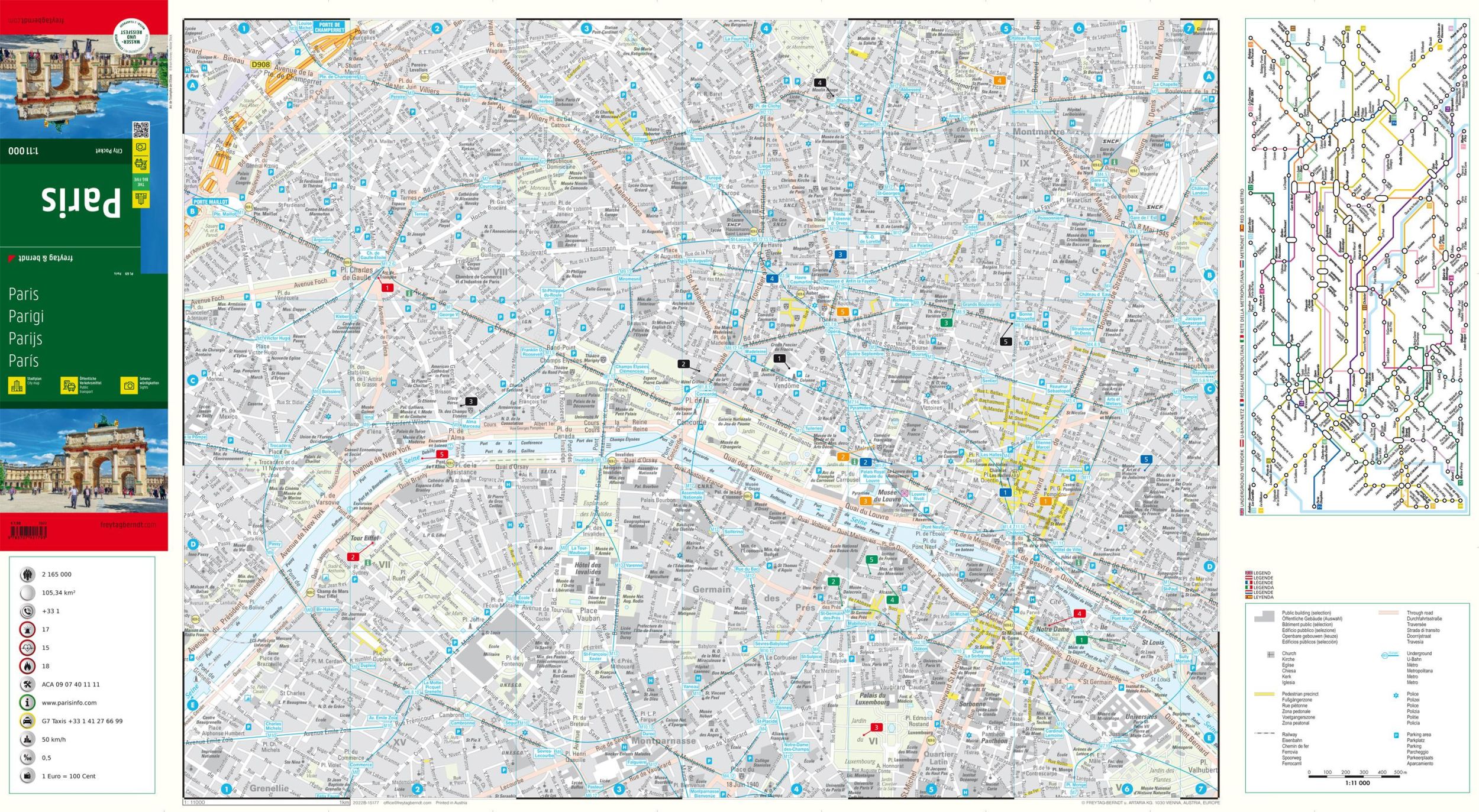 Bild: 9783707921793 | Paris, Stadtplan 1:11.000, freytag &amp; berndt | freytag &amp; berndt | 2022