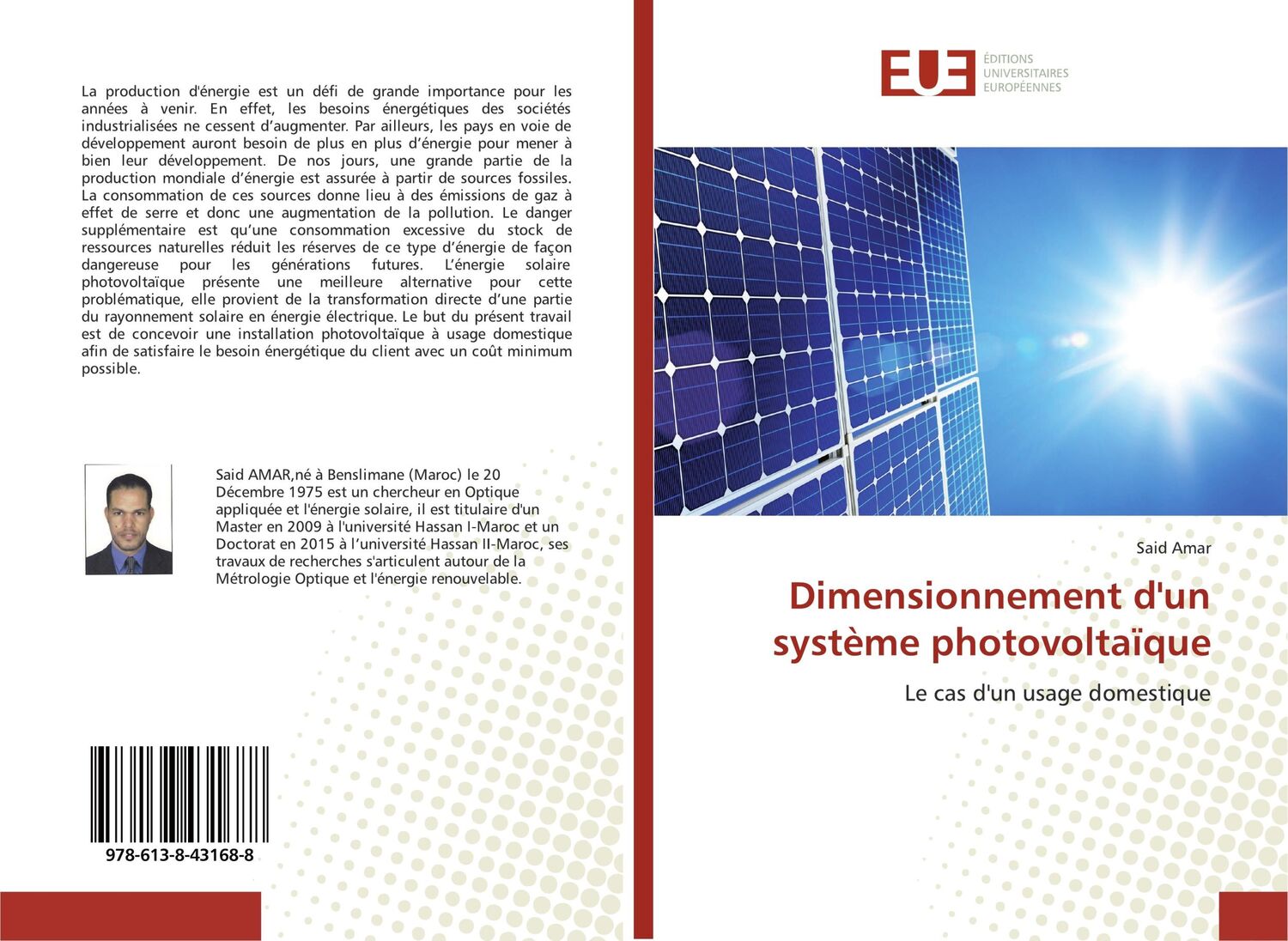 Cover: 9786138431688 | Dimensionnement d'un système photovoltaïque | Said Amar | Taschenbuch